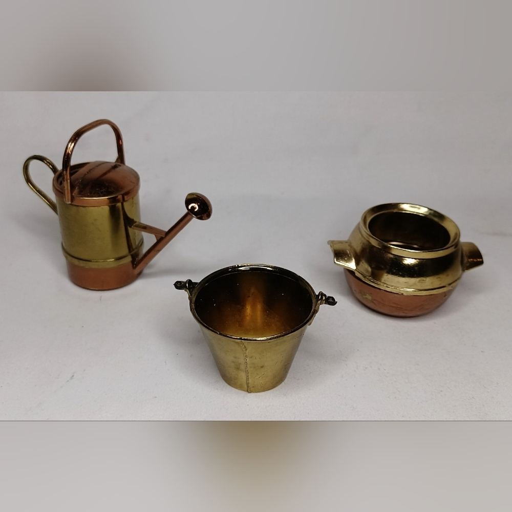 Vintage Orleans Brass & Copper Miniatures Lot Of 3